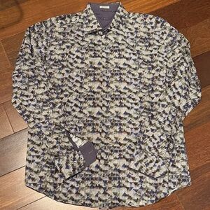 Bugatchi 🎉host pick🎉🎈geometric patterned long sleeve button up shirt